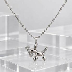NJ00908&thorn;Collier Chien Ballon & Zircons