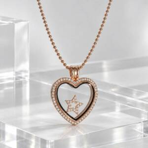 SF01190&thorn;Collier C&oelig;ur &Eacute;toile Zircons