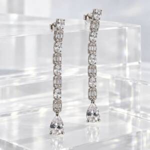 SL01582&thorn;Boucles d&rsquo;Oreilles Cascade de Zircons