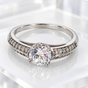 SN00023þBague Solitaire Éclat en Argent 925 & Zircons